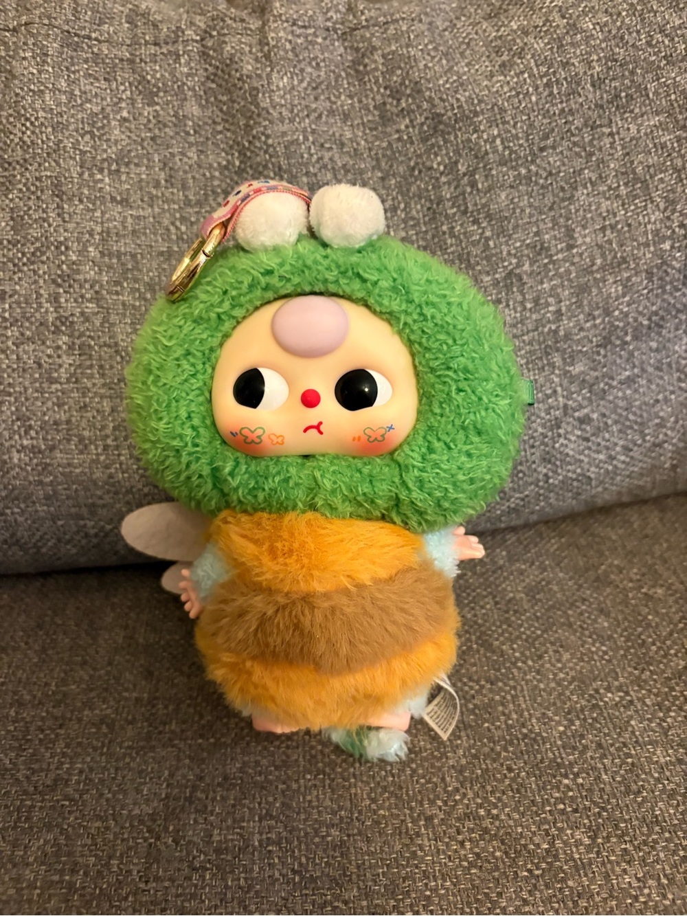 Baby Three- Plush Bee Character Keychain Accessory